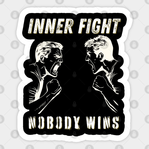Inner Conflict - Personal Problems - Mental Strength Sticker by TuncGK